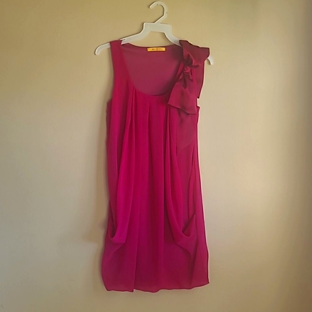 ♡♡♡ Maroon Party Dress with Satin Bow Shoulder